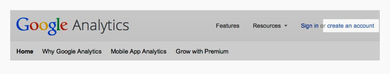 Перейти к   Гугл Аналитика   и нажмите ссылку создать аккаунт в правом верхнем углу